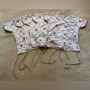 Women’s Multicolor Cat Print Scrub Tops 5-Pack Size Small